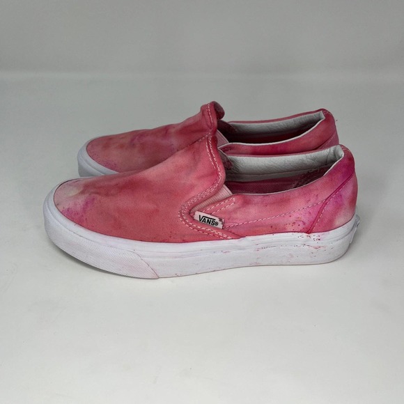 Vans Slip On Pink Ice Dyed Tie Dye Reworked Festival Shoes Womens Size 5 - Picture 5 of 8